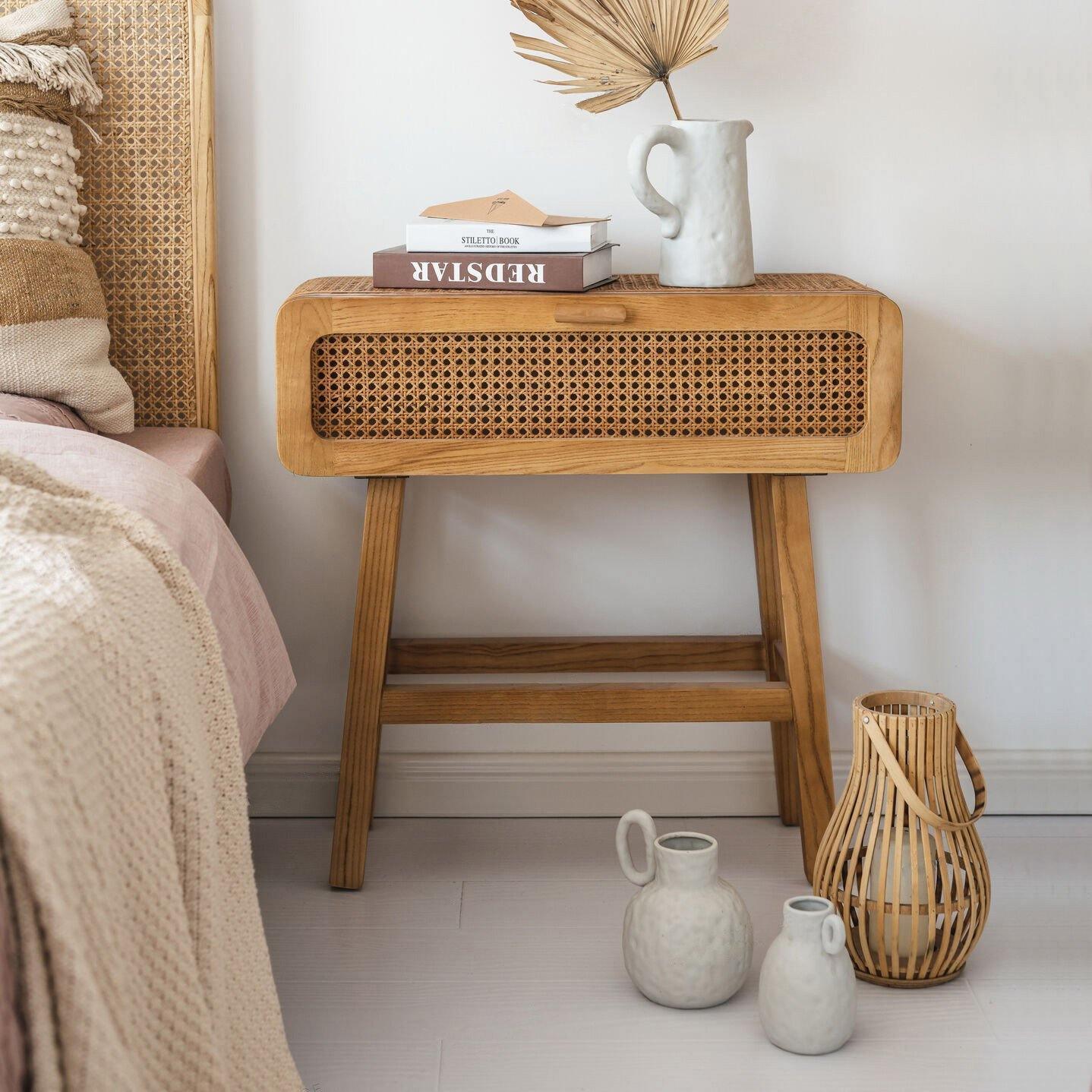 Saul Rattan Side Table, Bedside Table-Weilai Concept-Weilai Concept