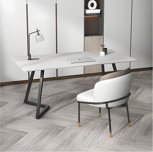Sierra Office Desk, Sintered Stone-Weilai Concept-White-120 x 60cm-Weilai Concept