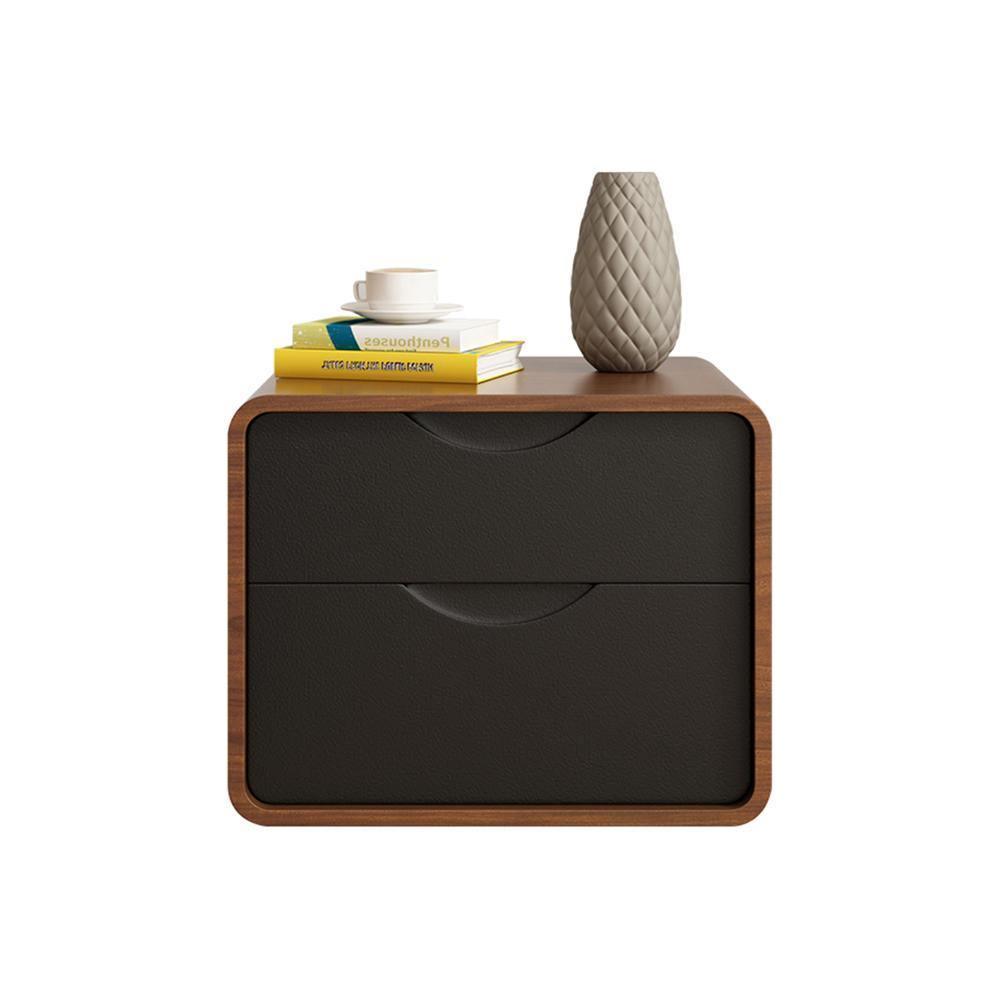 Signer Side Table, Bedside Table, Black / White, Walnut-Weilai Concept-Weilai Concept
