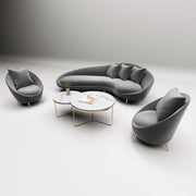 Slender Modern Curved Two Seater, Three Seater, Four Seater Sofa, Armchair, Velvet-Weilai-Weilai Concept