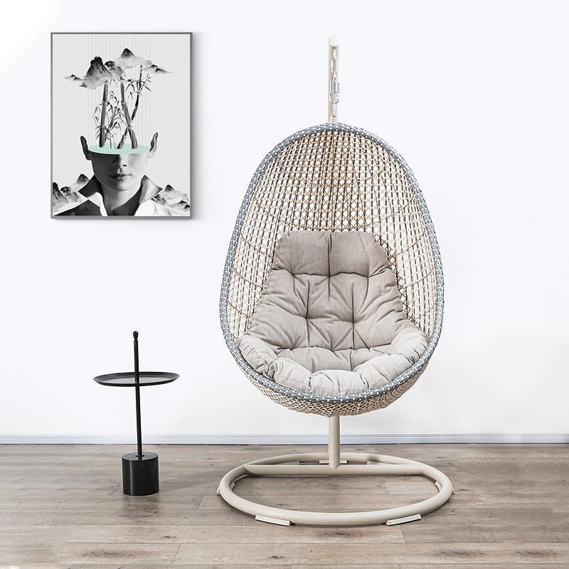 Sutton Garden Rattan Hanging Egg Chair with Stand, Indoor/ Outdoor Furniture-Weilai Concept-Weilai Concept