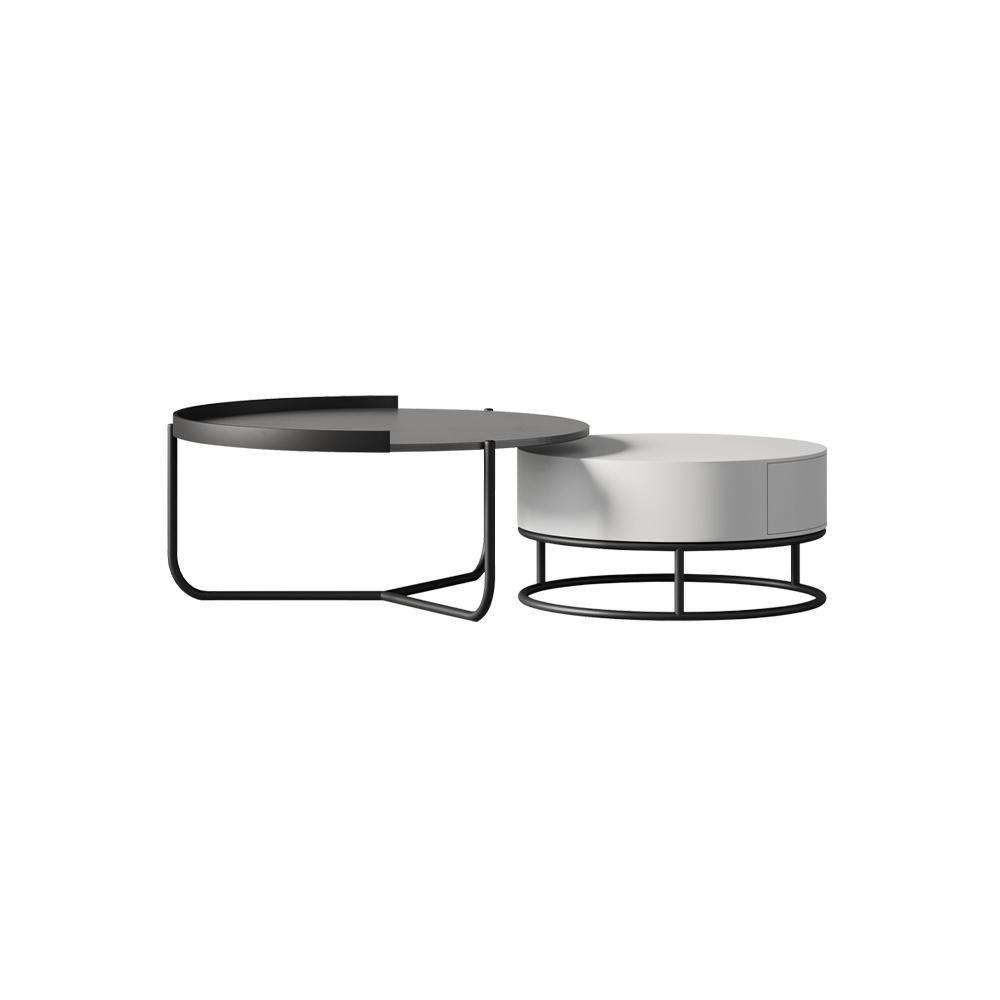 Teddy Nesting Coffee Table, Black And Off White-Weilai Concept-Weilai Concept