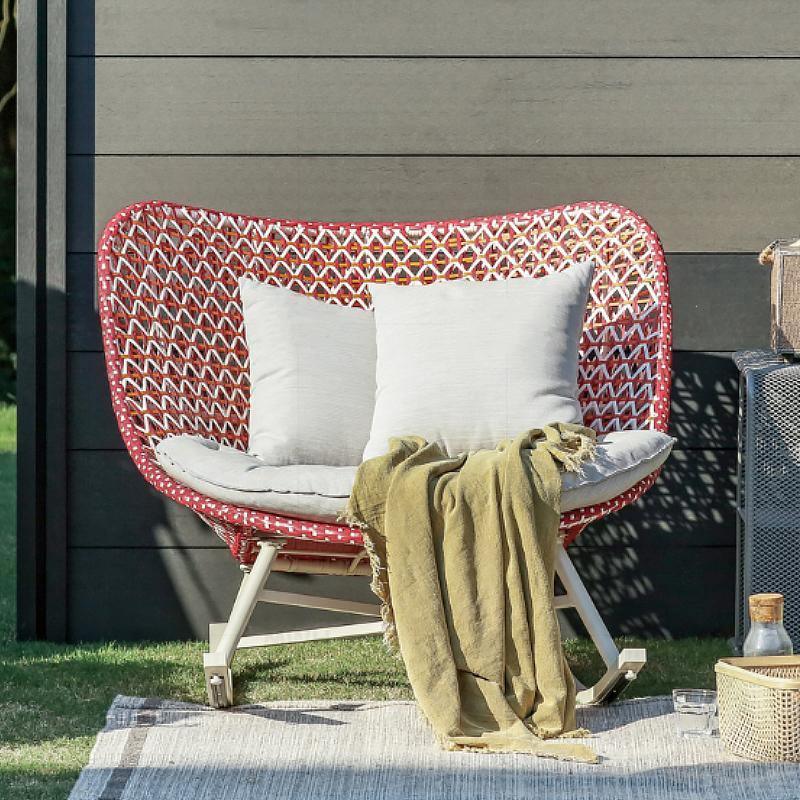 Temescal Rattan Garden Rocking Chair, Indoor/ Outdoor Furniture-Weilai Concept-Weilai Concept