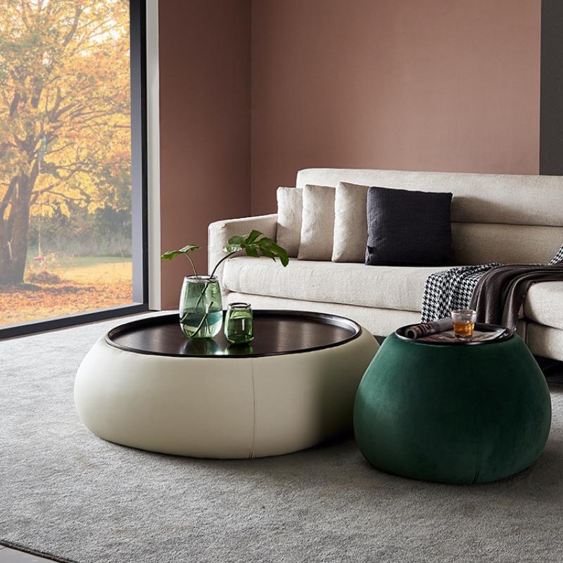 TG24 Coffee Table Set, Cream & Green-Weilai Concept-Weilai Concept