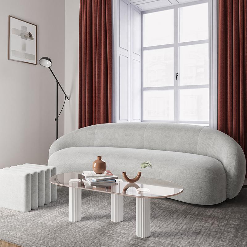 Julep Modern Curved Three Seater, Four Seater Sofa, Velvet-Weilai Concept-Weilai Concept