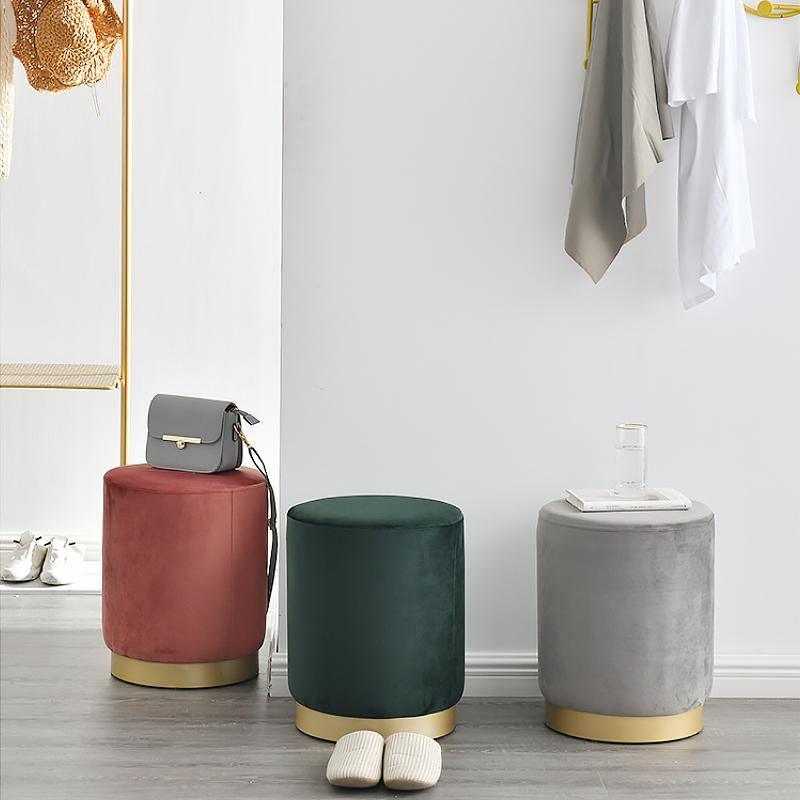 Valeria Footstool, Velvet-Weilai Concept-Weilai Concept