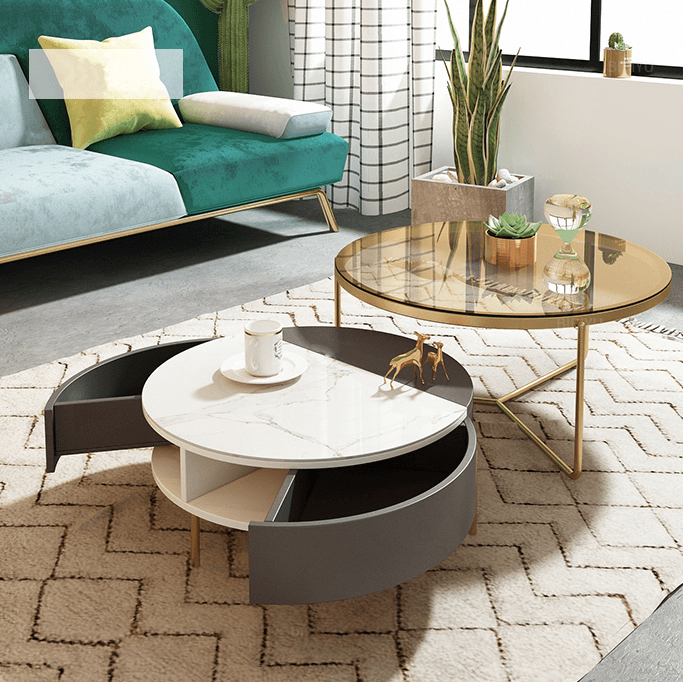 Weilai Concept Nesting Coffee Table, Green And White-Weilai-Black-Weilai Concept