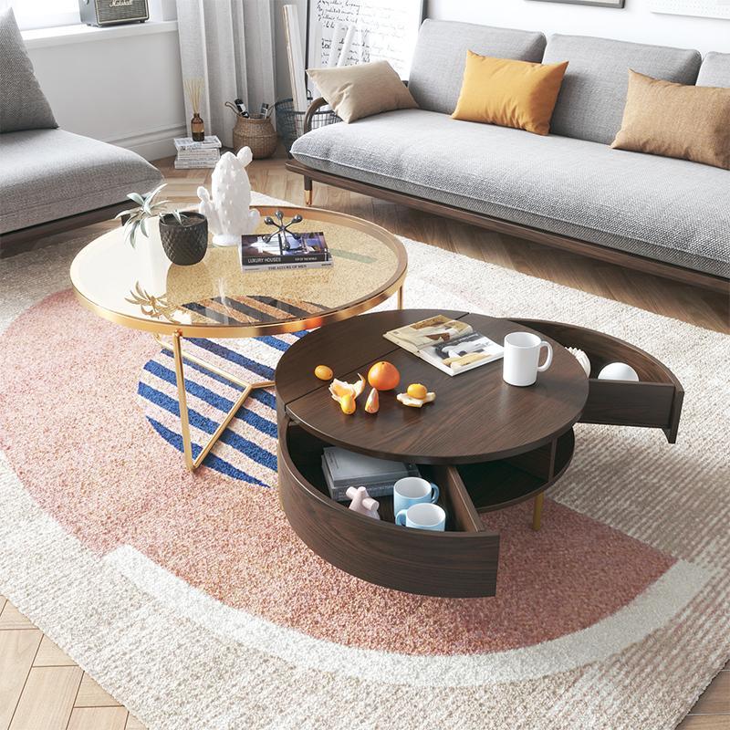 Weilai Concept Nesting Coffee Table, Green And White-Weilai-Dark Oak-Weilai Concept