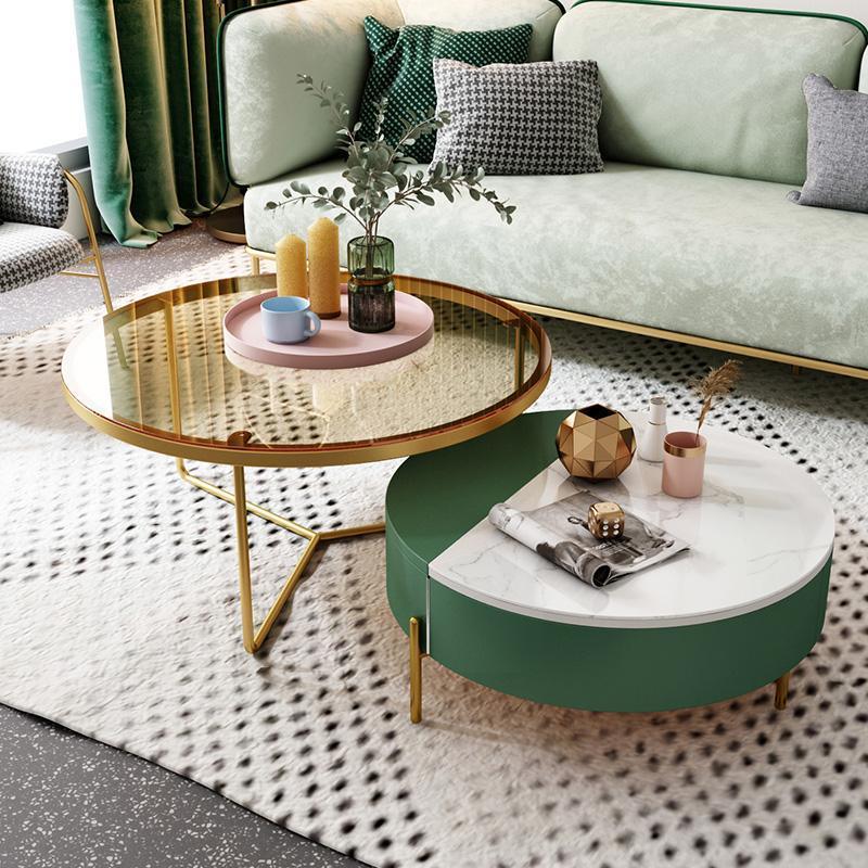 Weilai Concept Nesting Coffee Table, Green And White-Weilai-Green-Weilai Concept