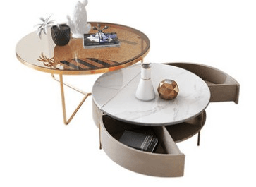 Weilai Concept Nesting Coffee Table, Green And White-Weilai-Grey-Weilai Concept