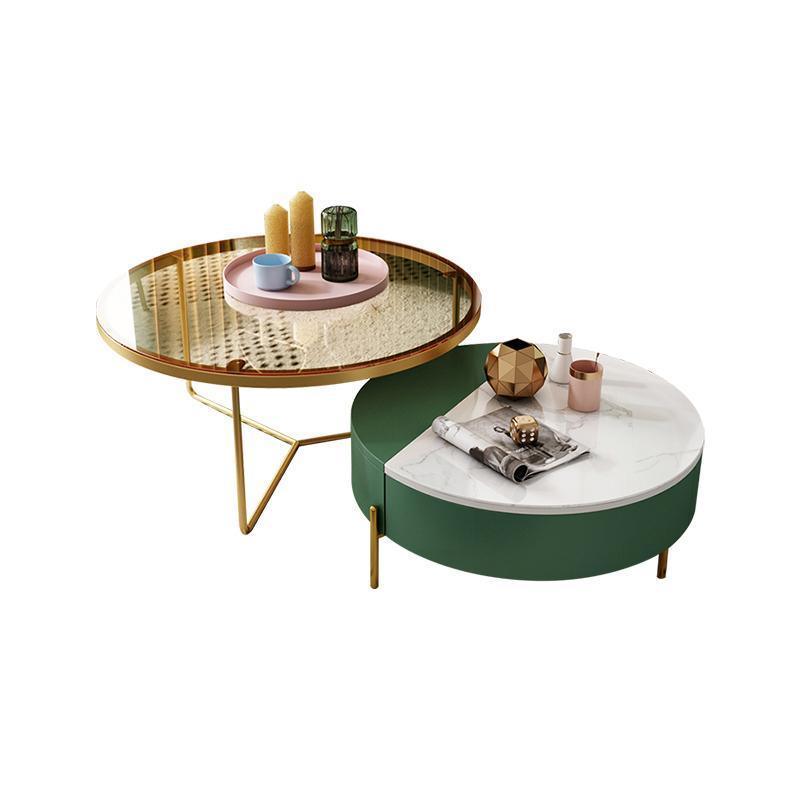 Weilai Concept Nesting Coffee Table, Green And White-Weilai-Weilai Concept