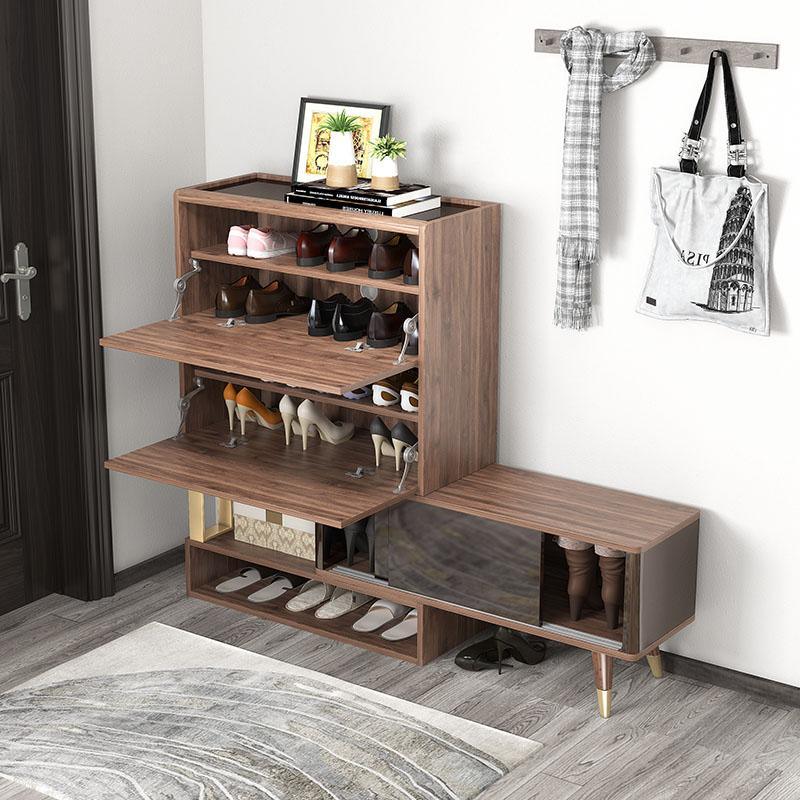 WR532 Shoe Storage, Wood & Black-Weilai Concept-Weilai Concept