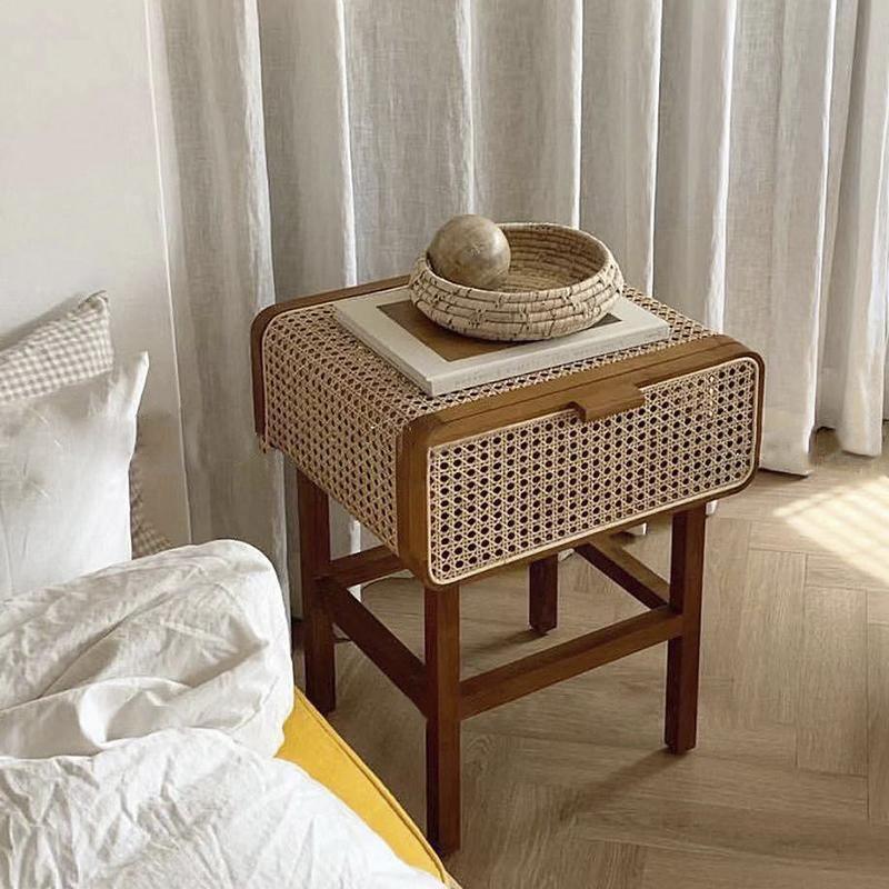 Wren Rattan Side Table, Bedside Table-Weilai Concept-Weilai Concept