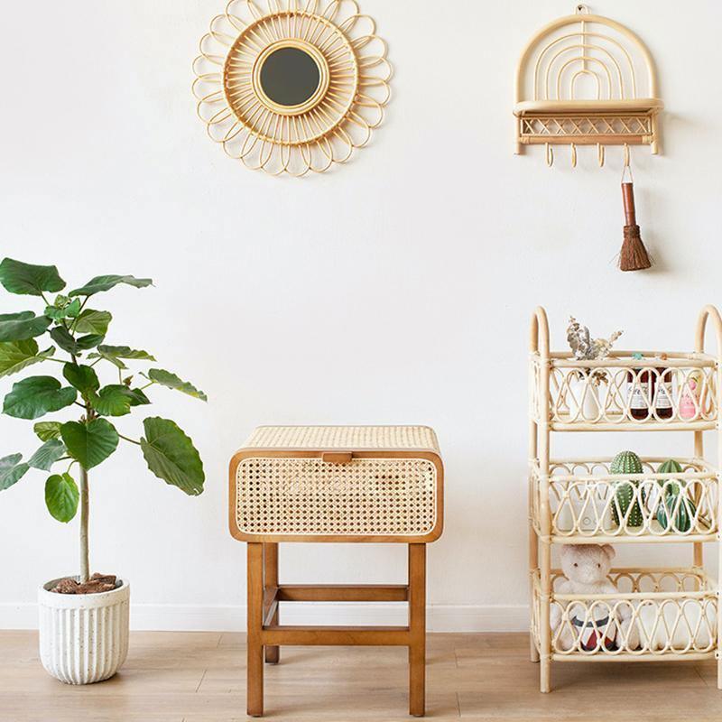 Wren Rattan Side Table, Bedside Table-Weilai Concept-Weilai Concept