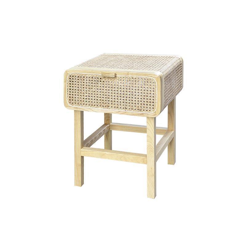 Wren Rattan Side Table, Bedside Table-Weilai Concept-Light Oak-Weilai Concept